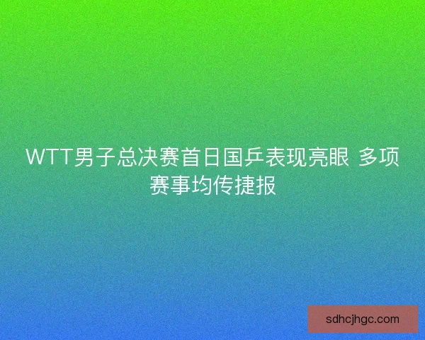 WTT男子总决赛首日国乒表现亮眼 多项赛事均传捷报