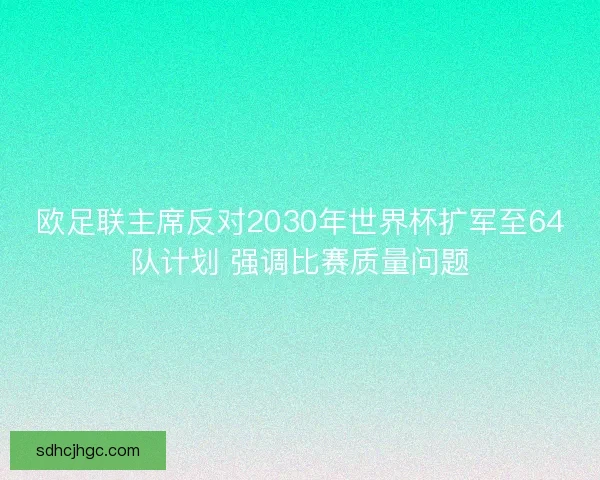 欧足联主席反对2030年世界杯扩军至64队计划 强调比赛质量问题