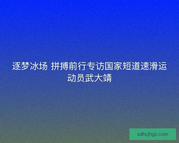 逐梦冰场 拼搏前行专访国家短道速滑运动员武大靖
