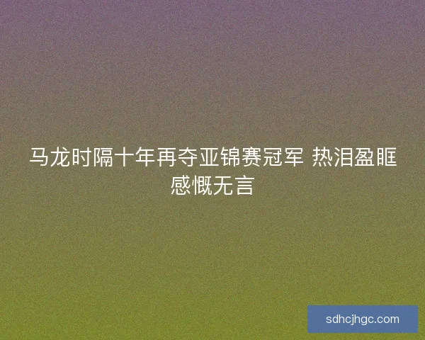 马龙时隔十年再夺亚锦赛冠军 热泪盈眶感慨无言 马龙时隔十年再夺亚锦赛冠军 热泪盈眶感慨无言