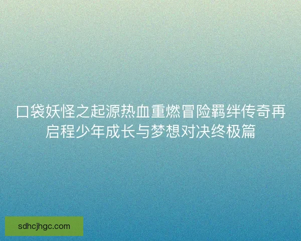口袋妖怪之起源热血重燃冒险羁绊传奇再启程少年成长与梦想对决终极篇