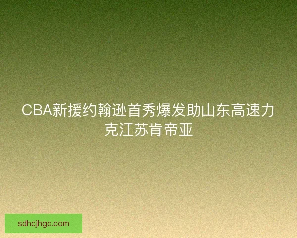 CBA新援约翰逊首秀爆发助山东高速力克江苏肯帝亚 CBA新援约翰逊首秀爆发助山东高速力克江苏肯帝亚